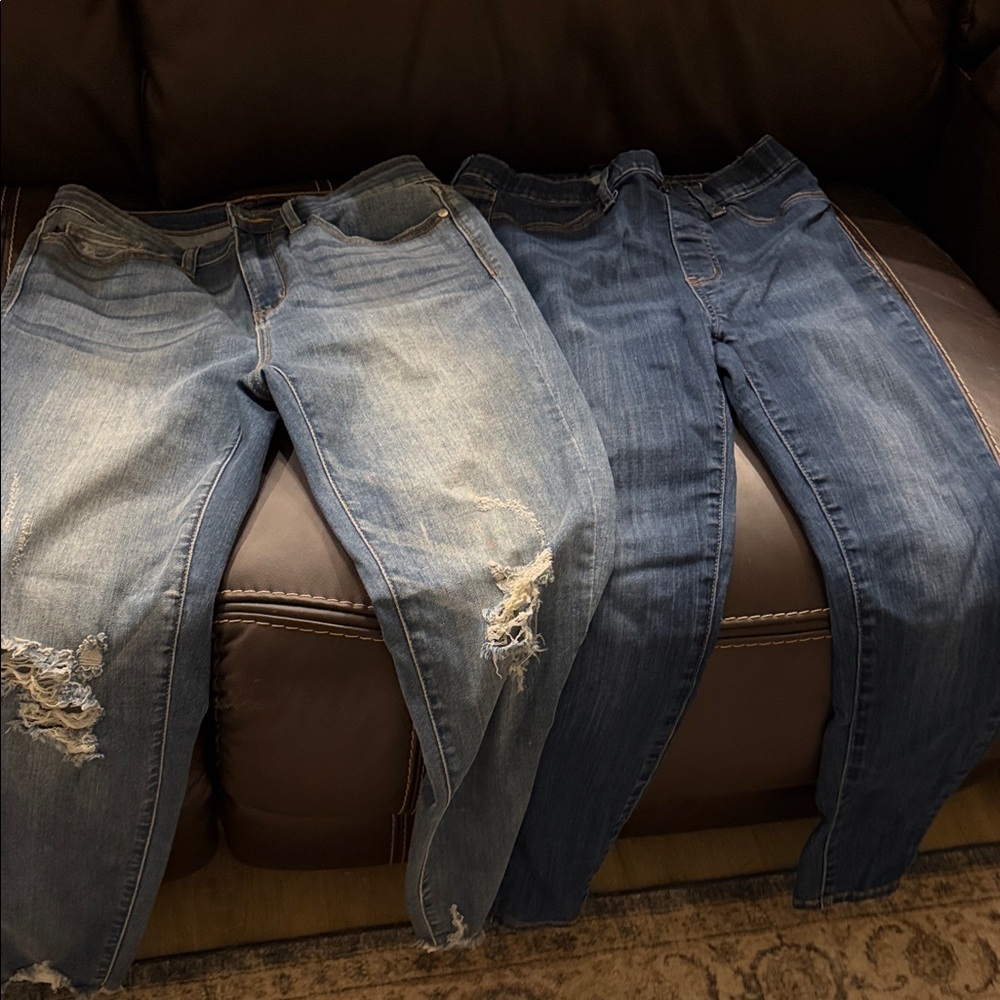 Judy Blue Distressed and Classic Blue Boyfriend Jeans